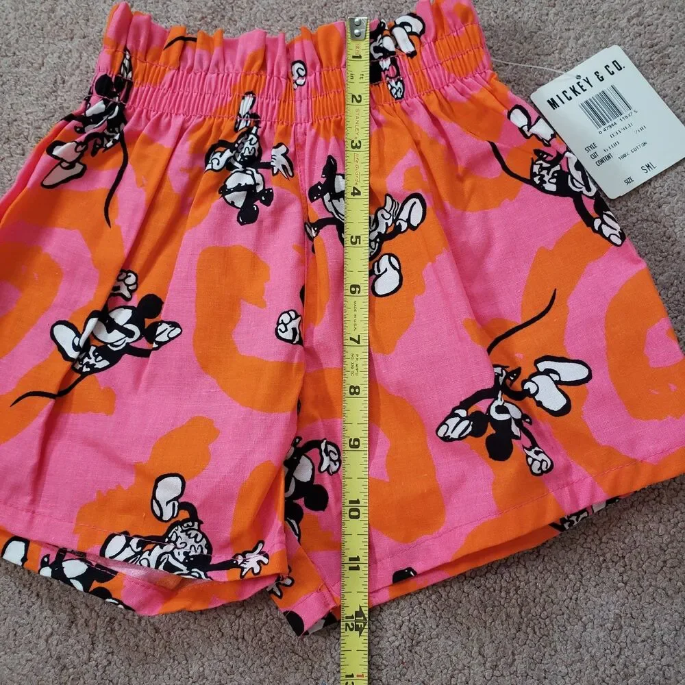 Rare Vintage 80s Mickey And Co Nwt Girls Shorts Elastic Waist Cotton Size S/4